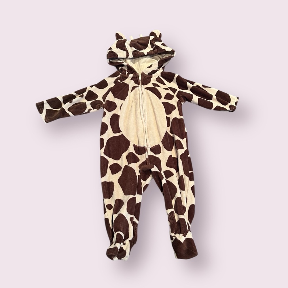 Faded Glory Brown and Cream Giraffe Baby Costume Size 6-9 Months